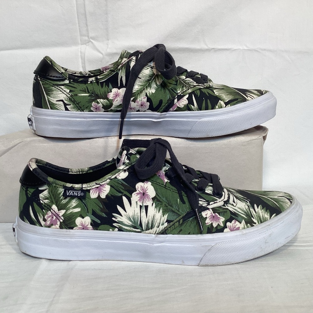 Vans Tropical Floral Ultracush Green and Black Canvas Sneakers Women’s size 10 - Picture 3 of 10